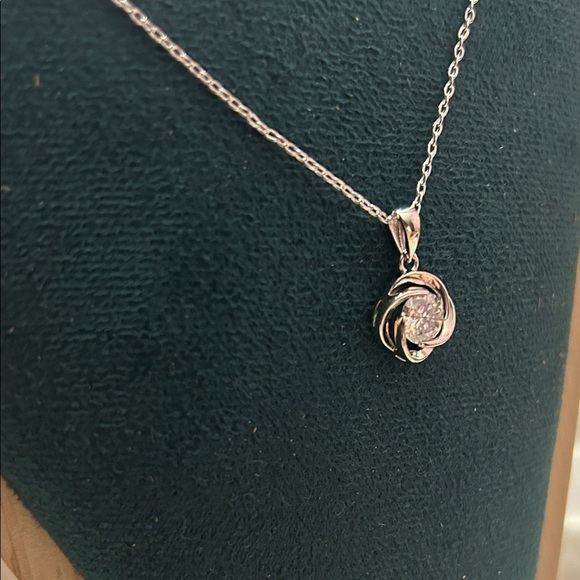 Elegant 925Silver Moisanite Necklace with Crystal Pendant - Picture 2 of 7